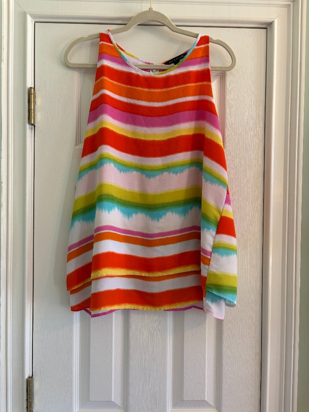 Zac & Rachel Rainbow Stiped Layered Top Size XL